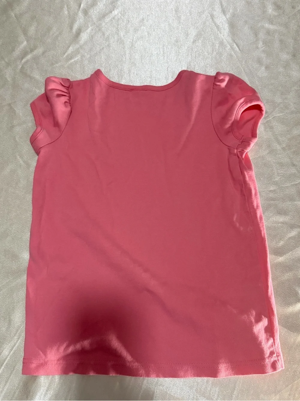 Gymboree Girls Pink LOVE Tulip Applique Cotton T-Shirt Cap Sleeve Size 12 Retro